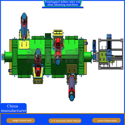 37/30/22 Kw/piece Blast Wheel Power Single Strand Online Wire Rod Shot Blasting Machine (Machina de inyección de energía de una sola hebra en línea)