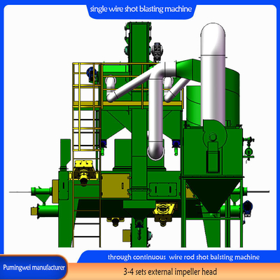 37/30/22 Kw/piece Blast Wheel Power Single Strand Online Wire Rod Shot Blasting Machine (Machina de inyección de energía de una sola hebra en línea)