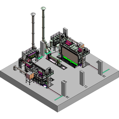 3D Electric Wire Rod Coil Shot Blasting Machine PMW5500 para el desgaste de costos 18-35RMB/T