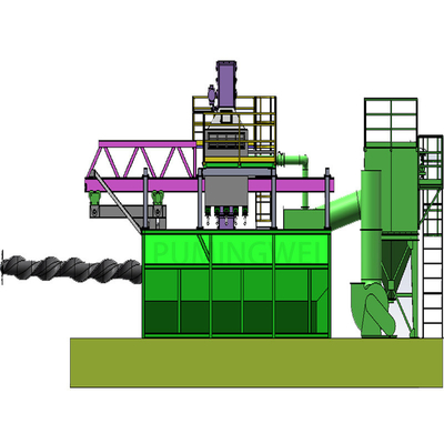 Máquina de inyección de gases de escape con mandril retráctil de posición única