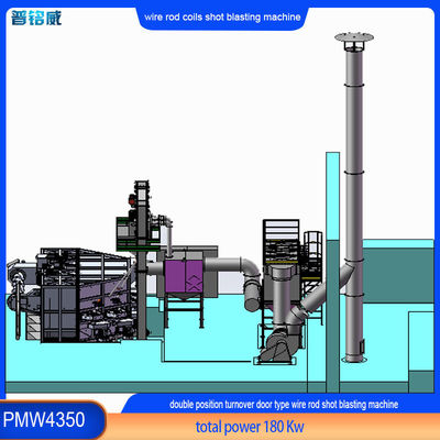 Alta limpieza de doble posición Puerta oscilante Tipo de alambre Rod bobina de tiro de la máquina de estallido PMW4350