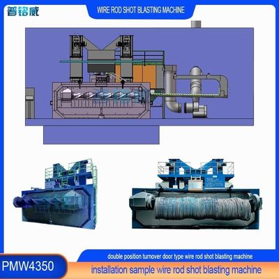 Alta limpieza de doble posición Puerta oscilante Tipo de alambre Rod bobina de tiro de la máquina de estallido PMW4350