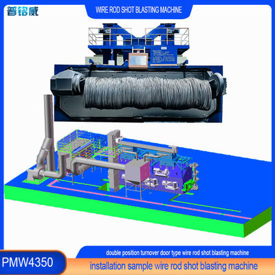 Alta limpieza de doble posición Puerta oscilante Tipo de alambre Rod bobina de tiro de la máquina de estallido PMW4350