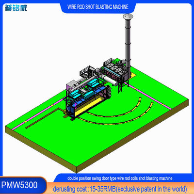 Máquina de explosión de tiro con bobina de alambre PMW5300 de alta limpieza y resistencia al envejecimiento perfecta