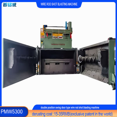 5300 Cámara de color azul Concha de alambre de rodillo de bobina de la máquina de explosión de tiro para pérdida de alambre 0,2-0,3%