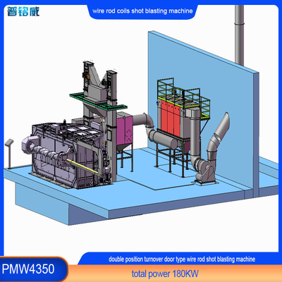 30 Kw Single Blast Wheel Wire Rod Coil Shot Blasting Machine con opciones personalizables para el uso en el mercado
