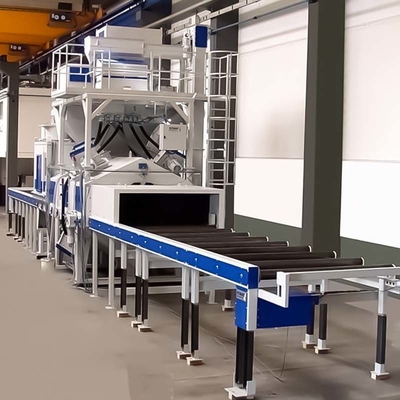Máquina automática para la limpieza de tubos de acero montados en rieles