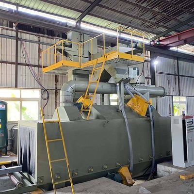 4*11kw Cabeza de impulsor Convector de rodillos de potencia Máquina de soplado por disparo para el desbaste de chapa de acero