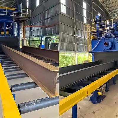 Máquina de soplado de tiro de transportador de rodillos para pieza de trabajo ancho 1500mm Opción personalizable