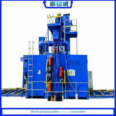 Máquina para la limpieza de superficies uniformes con transportador de rodillos con colector de polvo