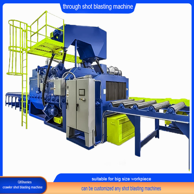 Máquina eléctrica de transportador de rodillos para extracción de pintura en amarillo y azul