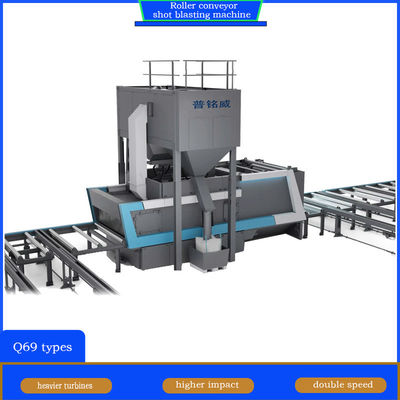 Máquina de lanzamiento por disparo de transporte de rodillos con gran haz I y potencia de cabeza de impulsor de 4*11kw