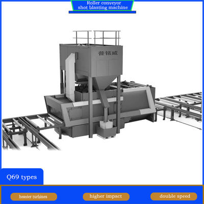 Máquina de lanzamiento por disparo de transporte de rodillos con gran haz I y potencia de cabeza de impulsor de 4*11kw
