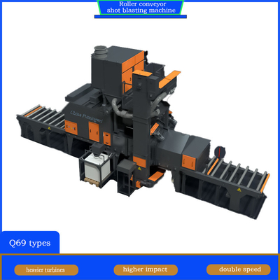 Potencia de la cabeza del impulsor 4 * 11kw transportador de rodillos máquina de reventado de tiro para la eliminación de la escala de molino