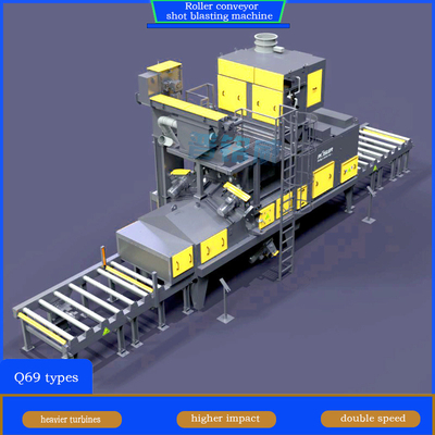 Potencia de la cabeza del impulsor 4 * 11kw transportador de rodillos máquina de reventado de tiro para la eliminación de la escala de molino