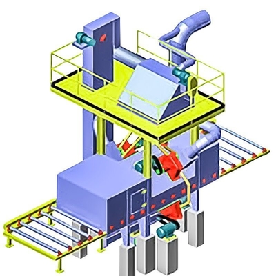 Conveyor de rodillos abrator por catenaria para la máquina de reventado de h-beam
