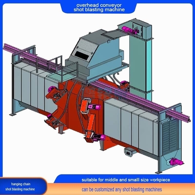 Máquina de soplado automática de transporte continuo de cadena aérea con ganchos colgantes