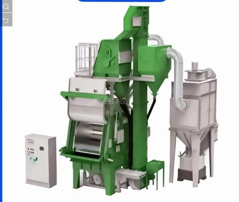 Máquina de abrasivo rotativo con cinturón de caucho para el tratamiento de superficies metálicas