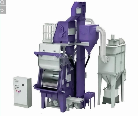 Máquina de abrasivo rotativo con cinturón de caucho para el tratamiento de superficies metálicas