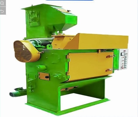 Máquina de abrasivo rotativo con cinturón de caucho para el tratamiento de superficies metálicas