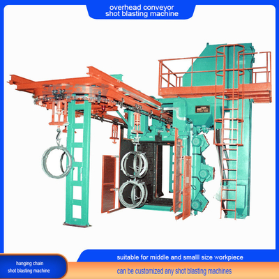 Limpieza crítica 20t Perfect Overhead Chain Conveyor Shot Blasting Machine con gancho