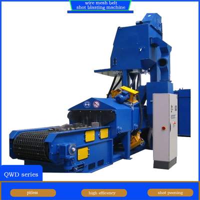 Máquina para descalcificar piezas de trabajo con cinta transportadora de malla de alambre amarilla y azul