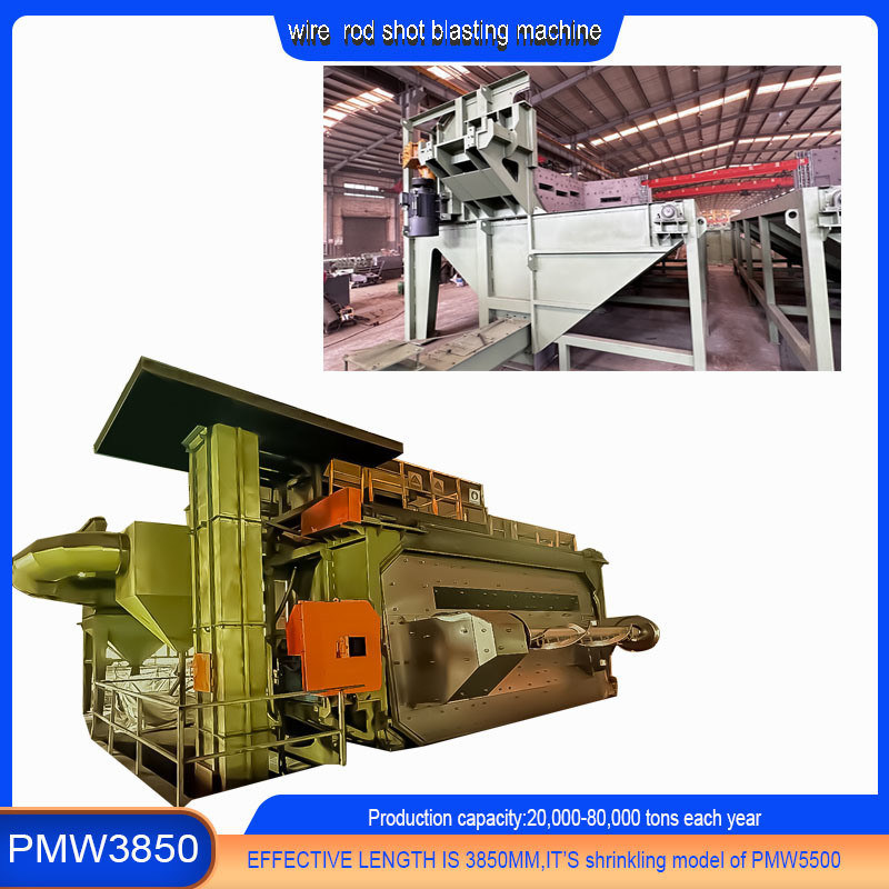 Alta limpieza Tres colores rueda de explosión de alambre de la varilla de bobina de tiro máquina de explosión para la limpieza