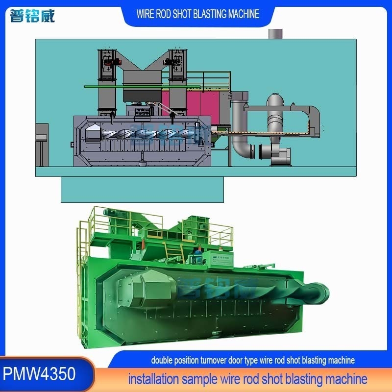 3-6 bobinas por hora Eficiencia de producción Descaling Shot Blasting Machine para alambre