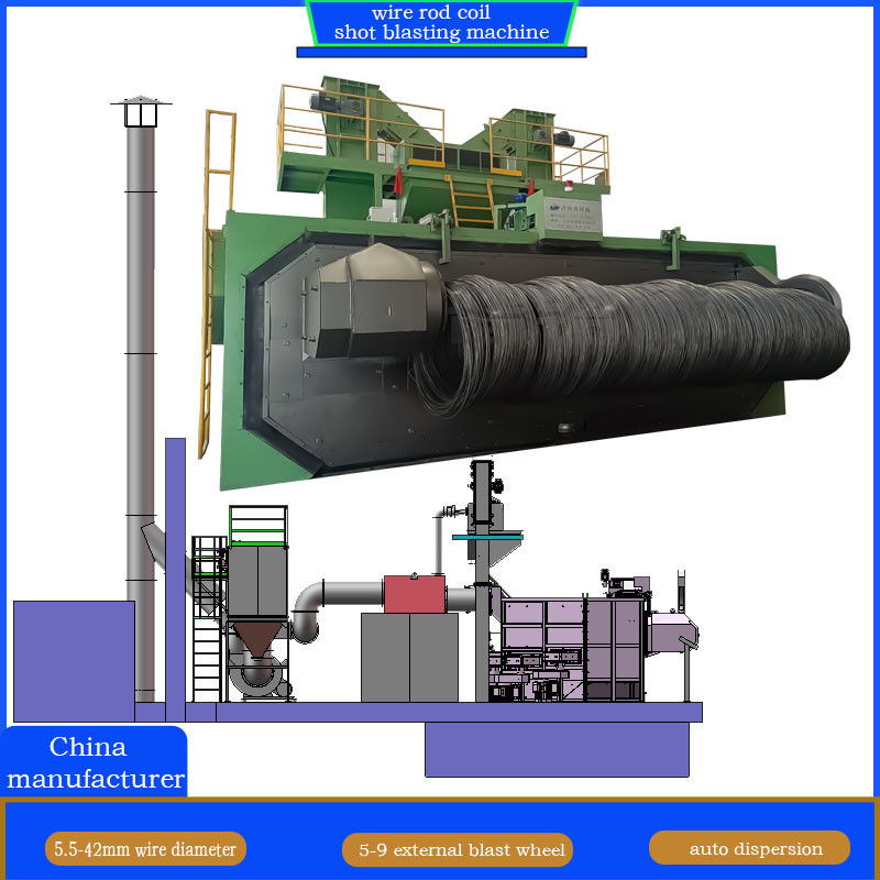 Pérdida de alambre 0,2-0,3% Una puerta de dos tornillos de mandril de operación Rod bobina de tiro de la máquina de explosión