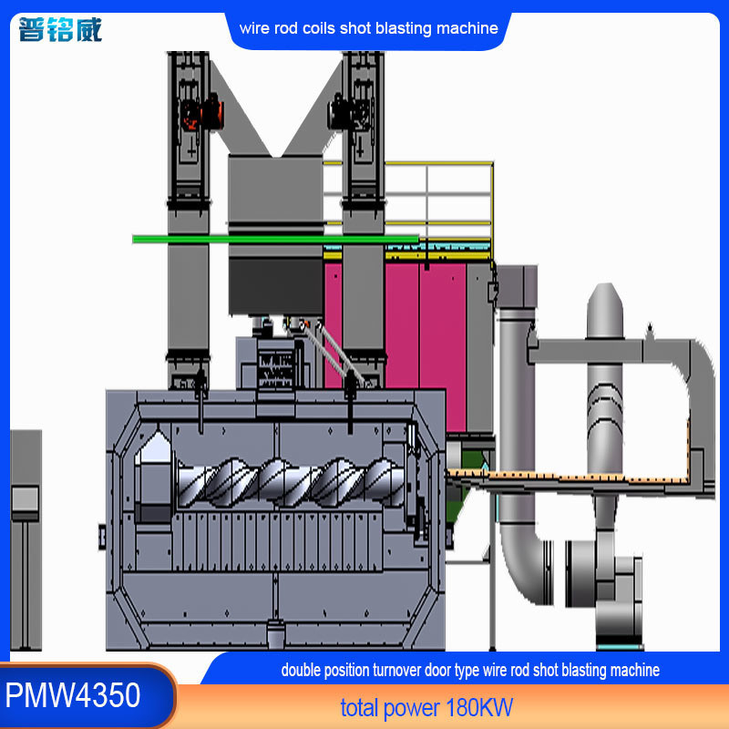 Potencia de la cabeza del impulsor 30kw/conjunto Máquina de reventado de barras de alambre para el desbaste de la superficie del alambre