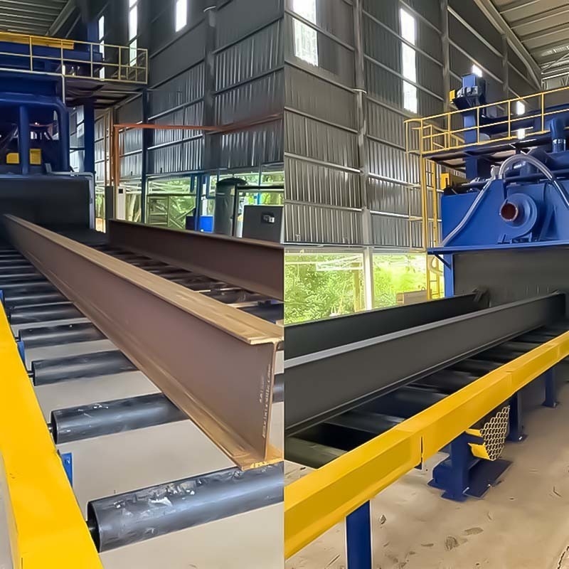Equipo de limpieza de I-Beam de acero amarillo y azul