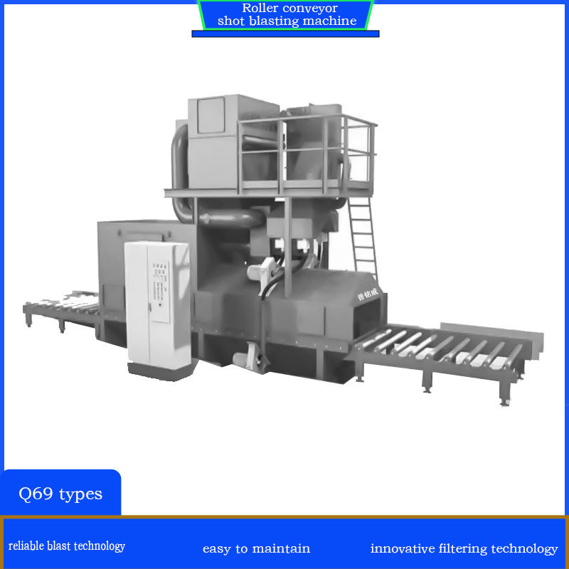 Máquina para la limpieza de superficies uniformes con transportador de rodillos con colector de polvo