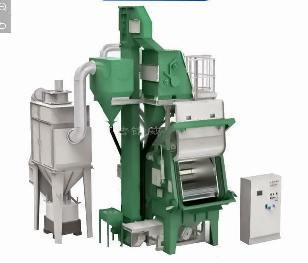Máquina de abrasivo rotativo con cinturón de caucho para el tratamiento de superficies metálicas