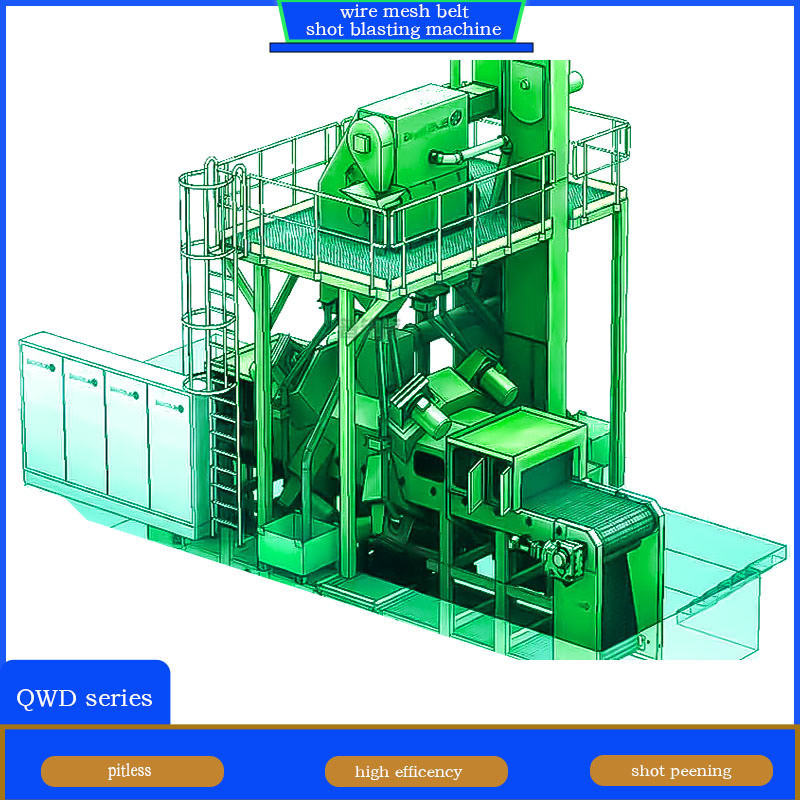 Qwd 80 Wire Mesh Shot Blaster Automatizado y diseñado eficientemente para la línea de producción